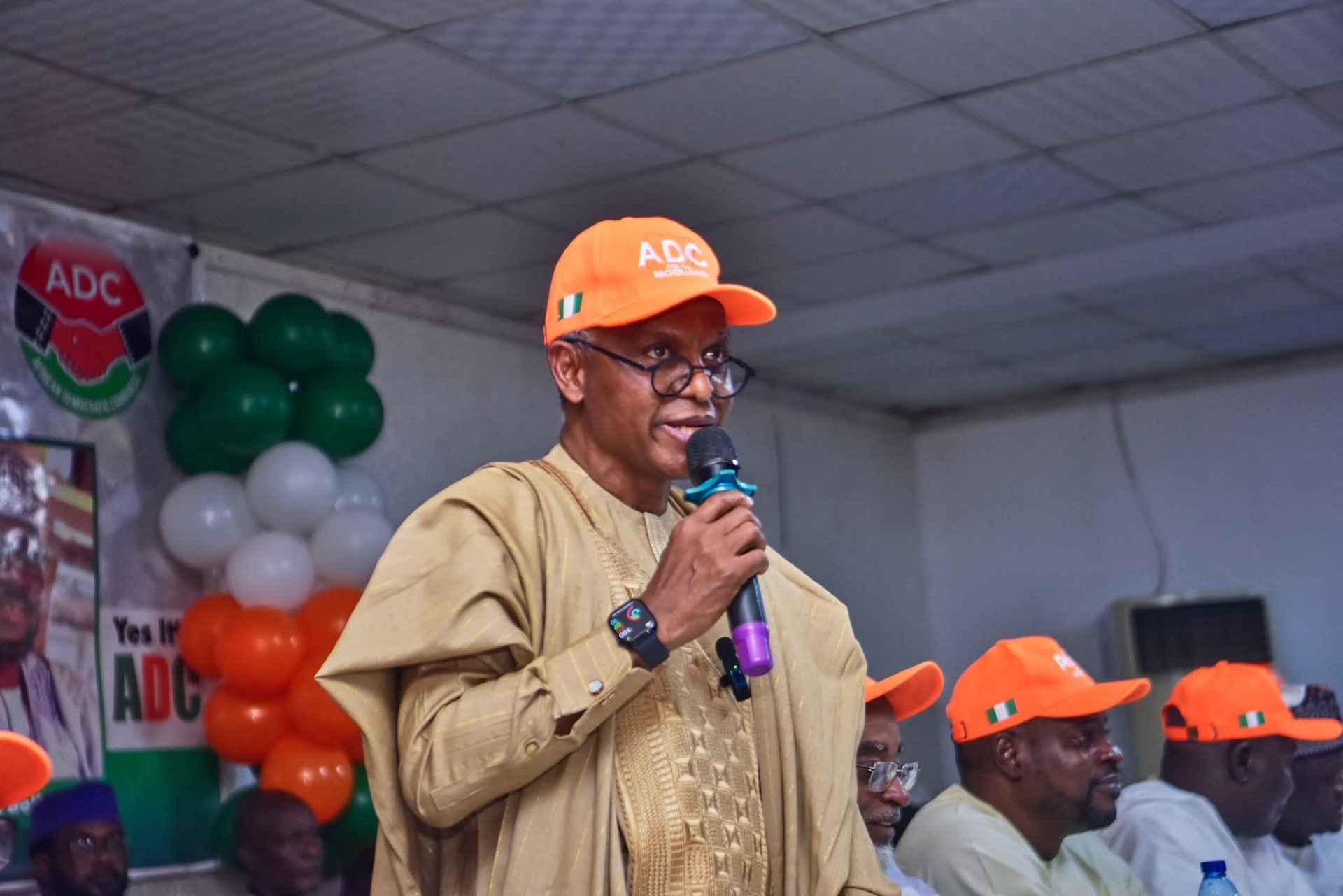 Mallam Nasir El-Rufai in conversation at a public meeting