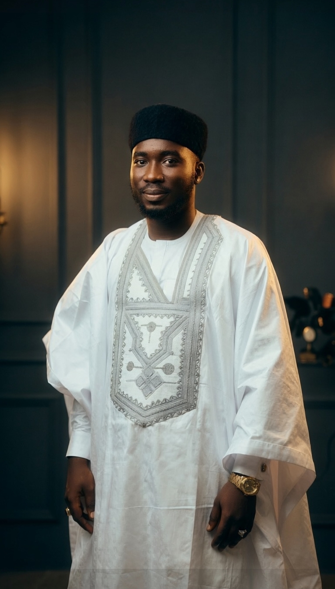 Dr. Yazid Lawal Ahmed in a white embroidered agbada