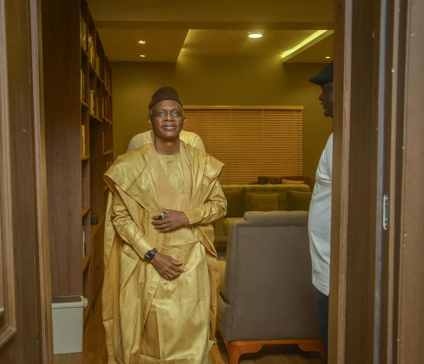Mallam Nasir El-Rufai speaking at a lectern