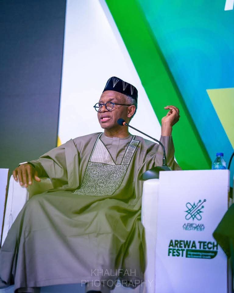 Mallam Nasir El-Rufai speaking to an audience